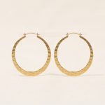 Hammered Brass Hoop Earrings