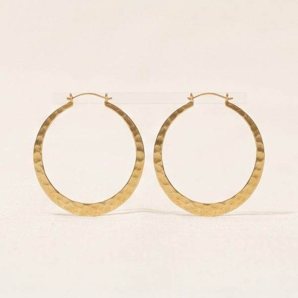 Hammered Brass Hoop Earrings