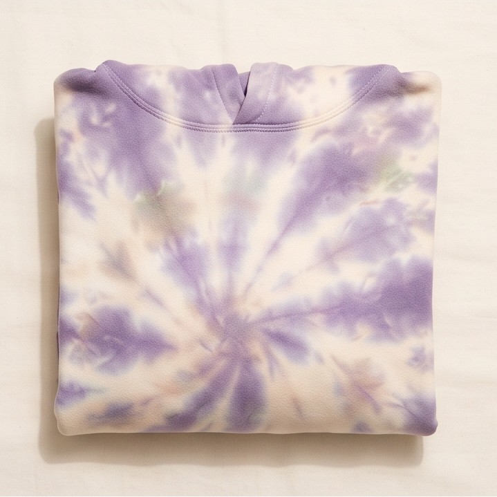 Hand-Dyed Lavender Tie-Dye Hoodie