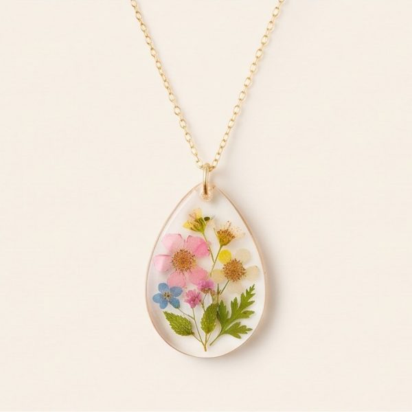 Pressed Flower Resin Pendant