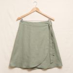 Sage Linen Wrap Skirt